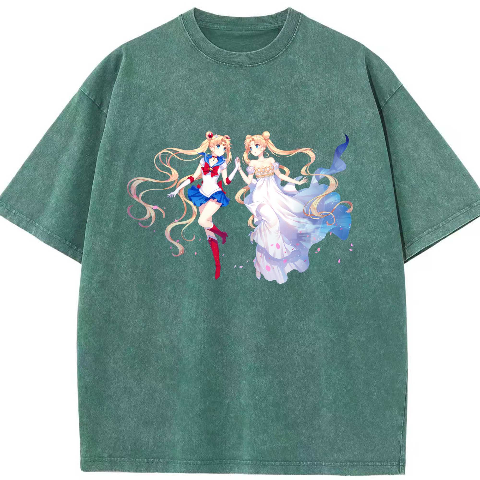 （画像用） 美少女戦士セーラームーン 月野 うさぎ つきの うさぎ Sailor Moon Tsukino Usagi 綿100% ヴィンテージ風 半袖Tシャツ（フロントプリント）